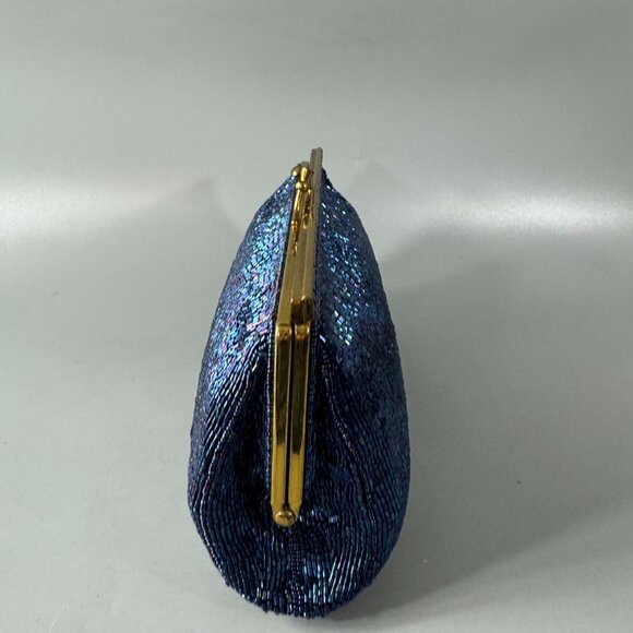 Ellegent Saks Fifth Avenue Beaded Evening Bag/Clutch  in Blue - Picture 5 of 15